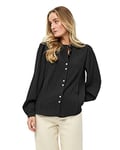 Peppercorn Mimmi Long Sleeve Shirt | Black Ladies Tops | Spring Shirt Womens | Size M