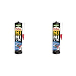 Pattex Ni Clou Ni Vis Tous Matériaux Intérieur & Extérieur, colle de fixation, colle forte tous supports, mastic blanc, cartouche de 450 g (Lot de 2)