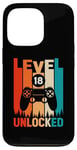 Coque pour iPhone 13 Pro Level 18 Jeu vidéo débloqué pour 18e anniversaire Garçon