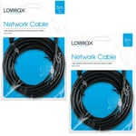 CAT5E RJ45 NETWORK CABLES 2Pc 5m High Speed Ethernet Internet PC LAN Router UK