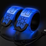 LED-armband för löpning, 2-pack löparlampor för löpare Uppladdningsbar reflexlöparväxel Lyser upp armband Hög synlighet LED-armbandslampor blue