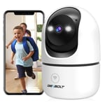 GENBOLT Caméra Surveillance WiFi Intérieure, IP Caméra Sécurité CCTV 360° avec Détection Humaine Intelligent Sirène, Moniteur pour bébé avec Alarme Audio Nocturne Couleur