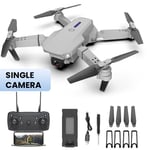 Grey Single Cam Drones avec Caméra 4k HD UAV Photographie Aérienne Double Caméra Pliage Avion E88 Télécommande Hauteur Fixe Quadcopter ""Nipseyteko