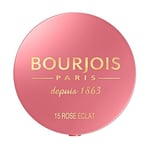 BOURJOIS - Boîte Ronde Blush 15 Rose Eclat - Piceau & Miroir Intégré - Technologie Fard Cuit - Texture Fine & Légère - Facile À Estomper - Parfum Gourmand