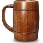 SSRGV Stor Träölmugge 14 oz Bästa Trädrickskopp Trätankard Öl Glas Stein Tekopp Tunna Mugg för Män Kvinnor Kaffe Mugg Present Viking Mugg