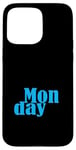 Coque pour iPhone 15 Pro Max Graphique bleu lundi jours de la semaine bleu graphique couleur