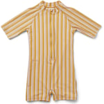 Liewood Max swim jumpsuit – stripe: peach/sandy/yellow mellow - 86/92