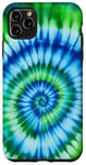 Coque pour iPhone 11 Pro Max Blue Green Psychedelic Swirl Retro Hippie Boho Vibes Retro