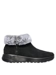 Skechers Wide Fit Suede Chugga W/zipper And Faux Fur Collar - Black, Black, Size 3, Women