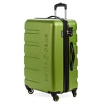 SwissGear 7366 Hardside Expandable Luggage with Spinner Wheels, Green, Carry-On 19-Inch, 7366 Hardside Expandable Luggage with Spinner Wheels