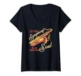 Womens Let The Symphony Of Life Guide Your Soul Saxophone Orchestra V-Neck T-Shirt