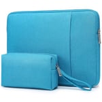 HYZUO 13.3-14 Inch Laptop Sleeve Bag Set for MacBook Pro 14 M3/M2/M1 Pro/Max A2992 A2918 2024-2021, MacBook Air 13 2017-2010, 13.5"-13.8" Surface Laptop 7-1, Laptop Case with Pouch, Lake Blue