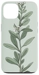 iPhone 13 Leaves Botanical Plant Line Art Sage Green Wildflower Floral Case