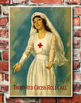 WA102 Vintage WW1 Red Cross Roll Call Recruitment World War 1 Poster Re-Print - A4 (297 x 210mm) 11.7" x 8.3"