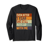 Mens Funny 1 Year Marriage Wedding Anniversary for Him Long Sleeve T-Shirt