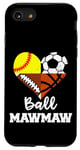 iPhone SE (2020) / 7 / 8 Ball MawMaw Soccer Football Softball Basketball MawMaw Heart Case