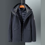 Parka Homme De Marque Épaississant À Capuche Droit Imperméable Doudoune Hommes Imperméable Manteau + Veste Chaude Deux Pièces Homme -Zs306921