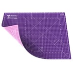 ANSIO Craft Tapis de découpe auto-cicatrisant A2 double face 5 couches – Quilting, couture, tissu et papercraft – Impérial/métrique 22,5 pouces x 17 pouces / 59 cm x 44 cm – Violet royal/rose œillet