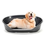 Ferplast Dog Dog Bed Extra Large Dog Dog Bed Plastic Dog Bed Breathable and Non-slip Washable Dog Bed Siesta Deluxe, 100 x 65 xh 33.5 CM, Black