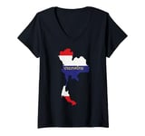 Womens Thailand Map with Country Name in Thai Language Design Gift V-Neck T-Shirt