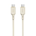 Silikoninen USB-C - USB-C kaapeli 100W 2m, beige