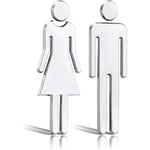 Plaque de signalisation de toilette pour hommes et femmes, plaque de signalisation adhésive de salle de bain, ensemble d'autocollants de salle de