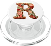 Monogrammed Christmas Floral Initial R Gingerbread Letter R PopSockets PopGrip pour MagSafe