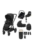 Maxi-Cosi Oxford 9 Piece Select Travel System Twillic Black Stroller Carrycot Back Pack Footmuff Cupholder Adapers Raincover Pebble S & Familyfix S Base