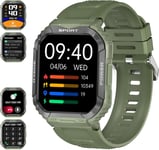 Montre Connectée Homme, Montre Militaire Homme Avec Appels Bluetooth, Montre Connecter Etanche Ip68 Moniteur De Fréquence Cardiaque Sommeil Spo2 Calories, Montre Podometre Pour Android Ios