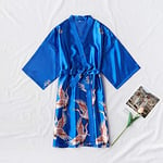 Mode Satin Robe Femme Peignoir Sexy Femme Soie Kimono Mariée Robe De Chambre Vêtements De Nuit Nuit Grandir pour Les Femmes M Bleu Royal Livraison Gratuite