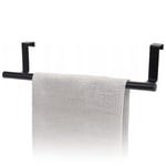 Over Door Hanging Rail Holder Rack Towel Hanger Kitchen Bathroom Cupboard Black