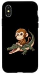 Coque pour iPhone X/XS Aventure amusante avec un singe et un crocodile