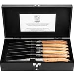 Laguiole Style de Vie Grillknivar Laguiole Oak Wood Stonewash 6-pack 1 set