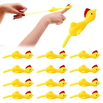 MAFANG® Jouets Délicats, 12Pcs Slingshot Jouets De Poulet Flick Stretch Poulet Catapulte Voler Dinde en Caoutchouc Doigt Jouet Pâques Poussins Farces Drôles Jouets Délicats pour La Fête