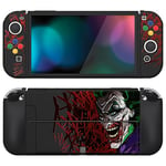 PlayVital ZealProtect Soft Protective Case for Nintendo Switch OLED, Flexible Protector Joycon Grip Cover for Nintendo Switch OLED with Thumb Grip Caps & ABXY Direction Button Caps - Clown Hahaha