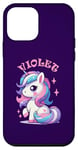 Coque pour iPhone 12 mini Motif licorne violet pour fille