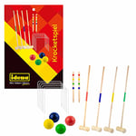 Idena- Séquence 40609-Jeu de Croquet pour Enfants avec Raquettes, balles et bâtons de marquage de Cible en Bois et Portes en métal, avec Filet de Transport, 40609, 52 cm