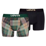 Levis Kalsonger 2P Plaid Aop Boxer Brief Svart/Grön bomull Large Herr