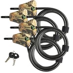 Master Lock Python 8418KA-4 Camo Lot de 4 verrous de câble réglables pour caméra de chasse Marron