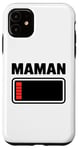 Coque pour iPhone 11 drole Femme fatiguée, maman, faible charge de batterie