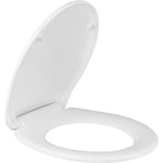 TODOT Abattant WC Blanc Duroplast Thermoplastique Déclipsable Forme Ovale avec Frein de Chute Charnière Réglable 44.5 x 37 x 6.3 cm