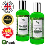 Tea Tree Anti Dandruff Shampoo - Made In UK For Dry Itchy Flaky Scalp Hair 2 Pcs