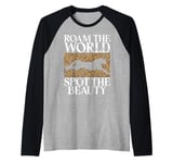 Roam the World Spot the Beauty Leopard Raglan Baseball Tee