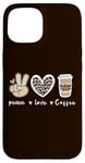 iPhone 15 Cute Leopard Peace Sign Love Coffee Heart For Cafe Lovers Case