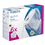 Brita Marella Vattenfilterkanna - 2,4 L - Vit + 6X Maxtra Pro