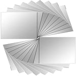 Mezheng - axuanyasi 18 pièces Carreaux de Miroir Autocollants Miroir d'angle Arrondi Autocollant Miroir Mural pour Décoration Murale Argent 15 x 15 cm