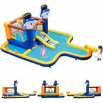 GOPLUS 7 en 1 Château Gonflable Enfants 3-10 AnsAquatique sans Souffleur-Piscine/Toboggan/Jeu de Boxe/Canon à Eau-Charge 45+45KG