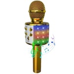 Party Fun Lights - Karaoke Microphone with Speaker - Gold (605602)