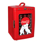 Coca Cola Mini Fridge For Bedrooms 25L Cool Box 28 Can Table Top Fridge Coke Bar Mini Fridges 12V Portable Cooler Warmer Display Window LED Light Ideal Home Office Drinks RV Camping Car Travel Red