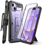 SUPCASE for iPhone 14 Plus Case with Screen Protector (Unicorn Beetle Pro), [Built-in Stand & Belt-Clip] [Military-Grade Protection] Heavy Duty Rugged Protective Phone Case for iPhone 14 Plus, Mauve